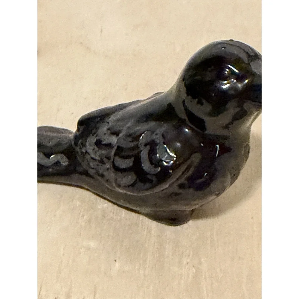 Vintage Blackbird Ceramic Figure 4in